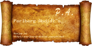 Perlberg Abdiás névjegykártya
